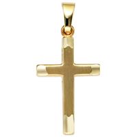 SIGO Anhänger Kreuz 333 Gold Gelbgold mattiert Kreuzanhänger Goldkreuz