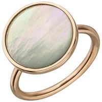 SIGO Damen Ring 925 Sterling Silber rotgold vergoldet 1 Perlmutt-Einlage