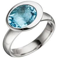 SIGO Damen Ring 925 Sterling Silber 1 Blautopas hellblau blau Silberring Topasring