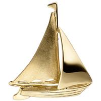 sigo Anhänger Segelschiff 925 Sterling Silber gold vergoldet teil matt