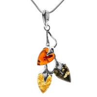 OSTSEE-SCHMUCK Kette mit Anhänger »Blüte Silber 925/000 Bernstein« (2-tlg)