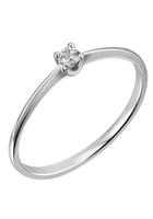 Firetti Diamantring »Solitär, ca. 1,40 mm breit, rhodiniert, Glanz, massiv«, mit Brillant