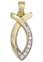 Jobo Kettenanhänger »Ichthys«, 333 Gold bicolor mit Zirkonia