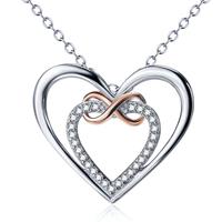 Schmuck-Elfe Herzkette »Infinity Heart« (inkl. Schmuckbox), 925 Silber teilvergoldet