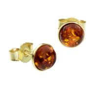 OSTSEE-SCHMUCK Paar Ohrstecker - Classic 6 mm - Gold 333/000 - Bernstein (2-tlg)