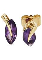 Jobo Paar Ohrstecker, 585 Gold mit Amethyst