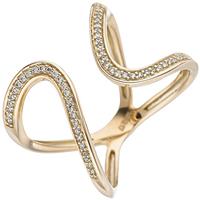 SIGO Damen Ring 585 Gold Gelbgold 55 Diamanten Brillanten Goldring Diamantring