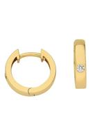 Adelia´s Paar Creolen »Gold 8 k (333) Ohrringe - Creolen«, 8 k 333 Gelbgold mit Zirkonia Ø 1.36 cm