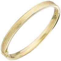 sigo Armreif Armband oval 375 Gold Gelbgold teil matt Goldarmband Goldarmreif