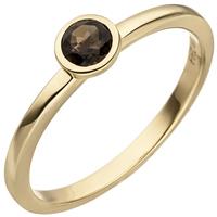 SIGO Damen Ring 585 Gold Gelbgold 1 Rauchquarz Goldring