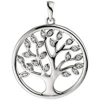 sigo Anhänger Baum Lebensbaum 925 Sterling Silber 21 Zirkonia Silberanhänger