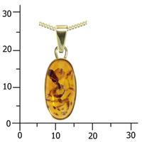 OSTSEE-SCHMUCK Kette mit Anhänger »Classic 16x8 Gold 333/000 Bernstein« (2-tlg)