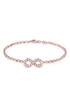 Elli Dames Infinity Symbol Infinity Basic met Kristallen in 925 Sterling Zilver Roségoud