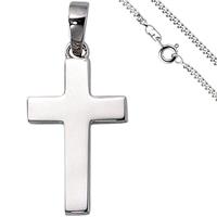 sigo Anhänger Kreuz 925 Silber Kreuzanhänger Silberkreuz mit Kette 60 cm