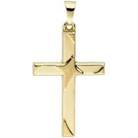 sigo Anhänger Kreuz 375 Gold Gelbgold teil matt Kreuzanhänger Goldkreuz