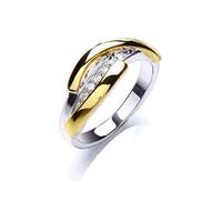 buckley london Ring »rhodiniert und vergoldet mit Kristallen«