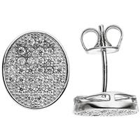 sigo Ohrstecker oval 925 Sterling Silber 60 Zirkonia Ohrringe Silberohrringe