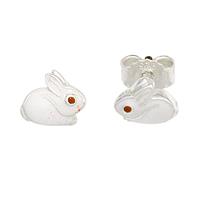 SIGO Kinder Ohrstecker Hase 925 Sterling Silber rhodiniert Ohrringe Kinderohrringe