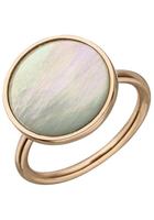 Jobo Fingerring, 925 Silber roségold vergoldet mit Perlmutt-Einlage