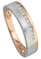 Jobo Diamantring, 585 Gold bicolor mit 8 Diamanten