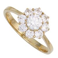 SIGO Damen Ring 375 Gold Gelbgold 9 Zirkonia Goldring