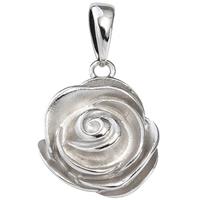 sigo Anhänger Rose 925 Sterling Silber rhodiniert mattiert