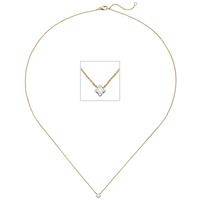 SIGO Collier 750 Gold Gelbgold Weißgold bicolor 1 Diamant Brillant 45 cm Goldkette