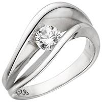 SIGO Damen Ring 925 Sterling Silber 1 Zirkonia Silberring