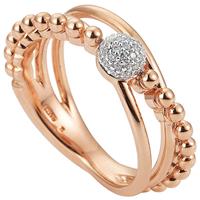 SIGO Damen Ring 585 Gold Rotgold Roségold 31 Diamanten Brillanten Roségoldring