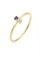 Elli Diamantring »Bi-Color Schwarzer Diamant (0.06 ct) 375 Gelbgold«