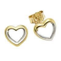 Vivance Ohrstecker »333/- Gelbgold bicolor Herz«