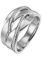 Jobo Fingerring, breit 925 Silber mit 34 Zirkonia