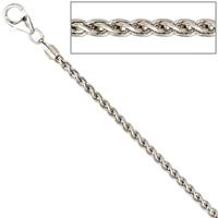 sigo Zopfkette 925 Sterling Silber 2,2 mm 50 cm Halskette Kette Silberkette Karabiner