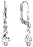 Jobo Paar Ohrhänger »Notenschlüssel«, 925 Silber mit Zirkonia