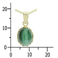 OSTSEE-SCHMUCK Kette mit Anhänger »Käthe Gold 333/000 Malachit« (2-tlg)