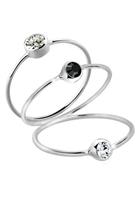 Elli Ring »Set Stacking Swarovski Kristalle Zart Silber«