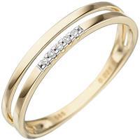 SIGO Damen Ring 585 Gold Gelbgold 5 Diamanten Brillanten Goldring Diamantring