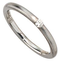 SIGO Damen Ring 950 Platin matt 1 Diamant Brillant 0,06ct. Platinring