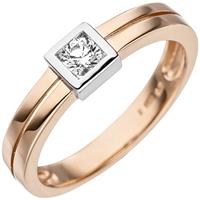 SIGO Damen Ring 375 Gold Rotgold bicolor 1 Zirkonia Goldring