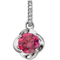 sigo Anhänger 925 Sterling Silber 7 Zirkonia pink Silberanhänger