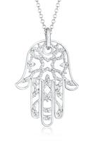 Elli Statementkette »Hamsa Hand Swarovski Kristalle 925 Silber«