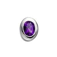 sigo Anhänger oval 925 Sterling Silber rhodiniert 1 Amethyst violett lila