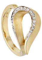 Jobo Diamantring, 585 Gold bicolor mit 16 Diamanten