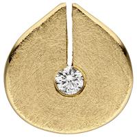 SIGO Anhänger 585 Gold Gelbgold eismatt 1 Diamant Brillant Diamantanhänger