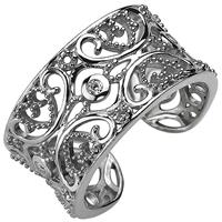 SIGO Damen Ring offen 925 Sterling Silber 3 Zirkonia Silberring