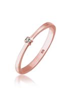 Elli Ring »Solitär Swarovski Kristalle 925er Silber rosé«