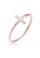 Elli Fingerring »Bandring Kreuz Symbol Basic Modern 750 Roségold«