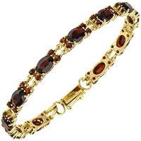 sigo Armband 375 Gold Gelbgold 55 Granate rot 18 cm Goldarmband Granatarmband