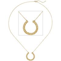 sigo Collier Kette mit Anhänger Geflecht 750 Gold Gelbgold 45 cm Goldkette