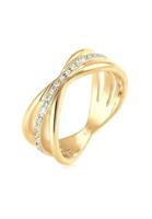 Elli PREMIUM Elli PREMIUM Ring Dames Ring met Kristallen in 925 Sterling Zilver Rose Goud Plated
